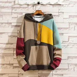 Men's Hoodies Men Autumn Winter Casual Loose Fashion Mans Punk Hip Patchwork Pullover Hooded Tops Couples Male Moda Streetwear