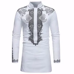 African Dashiki Shirt Men 2018 Spring Autumn New Stand Collar Long Sleeve Shirt Men Casual African Clothing Camisas Para Hombre271S
