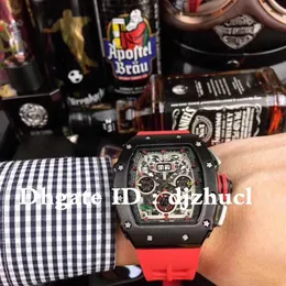 2021 – Montre de Luxe Uhr mit vollautomatischem Uhrwerk RM50-03, Leuchtzifferblatt, Zeiger, 40 x 50 x 16 mm, tiefes, wasserdichtes Edelstahlgehäuse, T282M