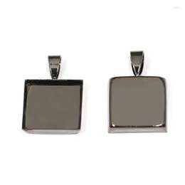 Pendant Necklaces Beadsnice ID5639smt1 Brass Square Tray 16mm Cabochon Base Jewelry Findings Setting Bezel Cup