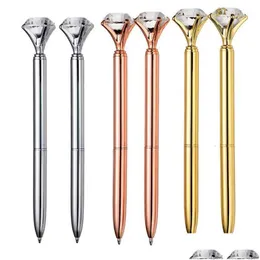 Ballpoint Pens Hurtowa mini metal 1,0 mm kryształowy diamentowy punkt piłki pióro czarny atrament Kolor pisma dla dzieci biuro biurowe 1 OT7BP