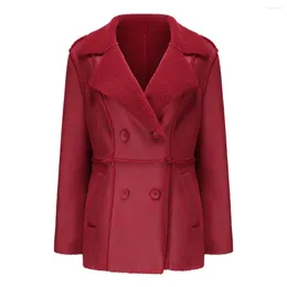 Jaquetas femininas inverno para mulheres 2023 camurça casaco frio vermelho preto verde café roupas outono abrigo mujer invierno manteau femme hiver