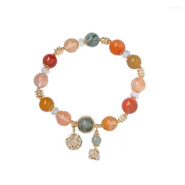Bracelets de charme Multi Gemstone Natural Pedra colorida Pulseira de cristal para mulheres