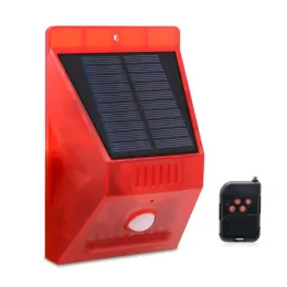 Square Solar Warning Lights 4 Lighting Lägen Solar Sound and Light 8 LED Alarm Light Remote Control för Village Ranch Villa LL