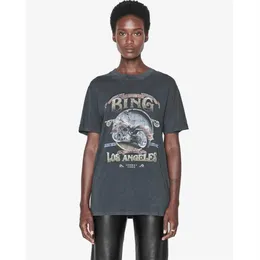 Designer AB Los Angeles Motorrad T-Shirt Buchstabendruck Schwarz Grau Baumwolle BINGs Damen Kurzarm Tee2778