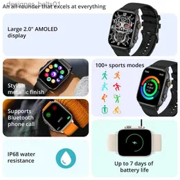 Reloj AMOLED reloj IP68 impermeable: reloj inteligente de pulgadas  con más de 100 modos deportivos, diseño unisex ligero