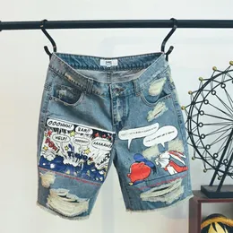 Jean Shorts Men 2019 Spodnie Summer Długość kolan średnia zamek błyskawiczny Mid wweight dżinsy męskie nowe Y19072501316L