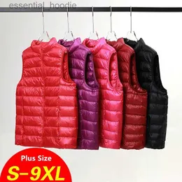 Women's Down Parkas Women Sreveless Down Jacket Plus Size 5xl 6xl 7xl 8xl 2023 New Autumn Winter Fe Ultra Lightweight Down Vest Coat L231005