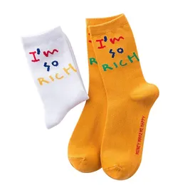 5 par unisex Socks Street Harajuku deskorolka Hip Hop Men Socks All Match Simple Funny English Words Tide Sock Meas Sox281v