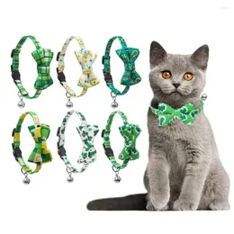 Cat Collars Collar With Cute Bow Tie Bell Adjustable Safety Fabric Bow-knot Pet Accessories 1 X 28 CM