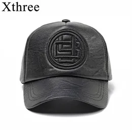 Xthree Fall Winter Leather Baseball Cap Faux Leather Winter Hat Snap Back Hat For Men Casual Cap Hat Fashion High Quality 220115186f