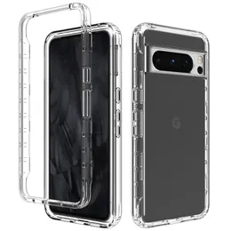 Shockproof 2in1 Hybrid Gradient Color Clear Cases For Google Pixel 8 Pro 7A 7 6A 6 Anti-scratch Transparent Soft Back Phone covers