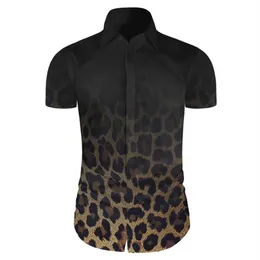 Camisas casuais masculinas Cloudstyle 2021 Verão Homens Camisa 3D Impressão Leopard Footmark Manga Curta Design Novo Fit Spirited Prem251A