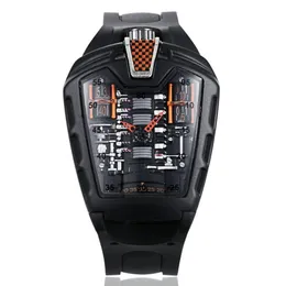 Zegarek trujący samochód sportowy koncepcja wyścigowa w stylu mechanicznym sześciocylindrowy element silnika Creative Watch Watch Męski trend F224P