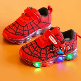 Sneakers Baby Kids Cartoon LED Luminous Shoes Children Glowing Sneakers for Boys Girls Light Mesh Sport Toddler Boots 231005