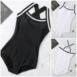 نساء سوداء أبيض من قطعة واحدة من ملابس السباحة البيكيني مجموعة الدفع بدلة السباحة بدلة السباحة 247e