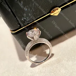 Anel de diamante 3ct de alta qualidade, anéis de designer para mulheres, luxo, senhora, casamento, noivado, joias de prata 925, presente de natal