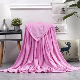 Cobertores Super Soft Fleece Cobertor Leve Peso Sólido Cor Rosa Azul Faux Fur Mink Lance Sofá Capa Colcha Flanela 230928