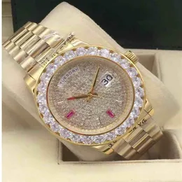 المصنع S 3 Style 18K Gold Gold Mens 43 MM WING Diamond Watch مخصصة مع الماس الأصلي الروماني DIAR Mechanica249r