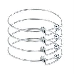 10st rostfritt stål tomt justerbara utbyggbara trådarmband armband för DIY charm Bangle smycken251n
