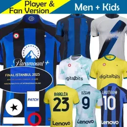 ジャージー23 24ファイナルサッカージャージーキッドキットMaillot De Foot Lukaku Dzeko Lautaro 2023 2024 IM Maglie Football Shirt Training