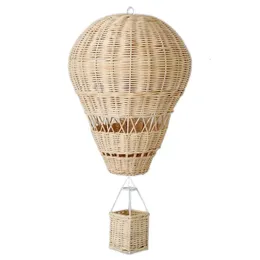 Adesivos de parede Rattan Kids Decor Balão de ar Decoração de quarto de bebê Decoração aerostática adereços berçário 230928