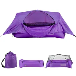 Portable 2-in-1 Airbed Tent Inflatable Air Sofa With Canopy Outdoor Camping Backpacking Hiking Suspension Bed Tents And Shelters271K