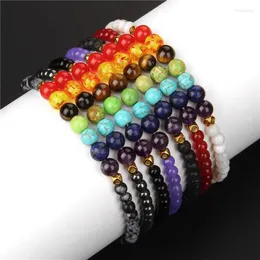 Strand Fashion 7 Chakra Armband Natural Stone 4mm Beaded Bangles For Men Women Healing Pray Yoga Reiki Armband Handgjorda smycken