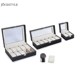 Watch Boxes & Cases 2 6 10 Grids PU Leather Box Case Professional Holder Organizer For Clock Watches Jewelry Display Storage Drop287c