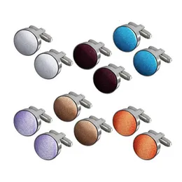 Cuff Links Fashion Shirt Dress Male Fancy Cuff links Smart Prom Button Cufflinks Mens Satin Colored Wedding Formal Womens 231005