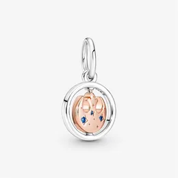 100% 925 Sterling Silver Symbol Spinning Pendant Fit European Halsband Armbandsmycken Mycker för kvinnor gåvor2765