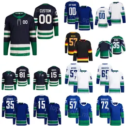 Team Hockey 65 Ilya Mikheyev Trikot 81 Dakota Joshua 35 Thatcher Demko 72 Anthony Beauvillier 57 Tyler Myers 15 Sheldon Dries 22 Daniel Sedin Sport Mann Frau Jugend