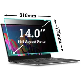Protetor de tela para tablet de 14 tamanhos (310mm x 175mm), filtro de privacidade para notebook 16:9, película protetora anti-reflexo