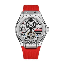 Hanboro Watch Brand Limited Edition helautomatiska mekaniska män tittar på svänghjul lysande mode man klocka reloj hombre222p