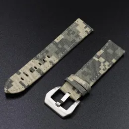 Faixas de relógio onthelevel lona cinta à prova dwaterproof água 20 22mm militar camuflagem #D238D