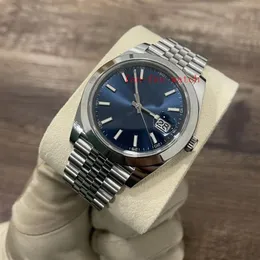 2022 Clean Factory Watch 904L 41mm rostfritt stål Automatisk rörelse Blue Dial Jubilee Armband Men's Watch126300 armbandsur248o