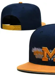 2023 All Team Fan's USA College Baseball Wolverines Chapéu ajustável de Michigan no campo Mix Tamanho do pedido Fechado Flat Bill Base Ball Snapback Caps Bone Chapeau