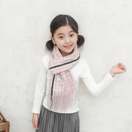 Sciarpe Sciarpa per bambini coreana Moda Plaid Triangolo solido Scialle Ragazzo Ragazza Bambino Caldo decorativo selvaggio