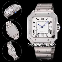 Luxo novo 100xl wssa0018 relógio automático masculino mostrador branco pulseira de aço inoxidável relógios esportivos 40mm data watchzone 4 color256f
