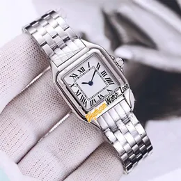 Ny liten panthere de Swiss Quartz Womens Watch Wspn0006 White Dial rostfritt stål armband mode damer klockor 22mm watchzone2374