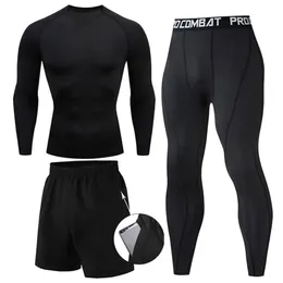 Herr t-shirts 23 st sets boxing kostym Rashguard manlig kit MMA Compression Clothing Men Långärmad T-Shirtleggings Tracksuit 271s