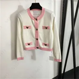 Outono cardigan jumper designer camisola das mulheres jaqueta amor botão colorblocked em torno do pescoço manga longa jersy mulher suéteres casaco