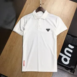 Designer mens verão t camisa moda impressão polos clássico bolsos de couro casual manga curta mans algodão camiseta branco 318f