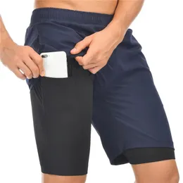 2024 Mens Running Shorts 2 in 1 Sports Shorts Male double-deck Fitness Quick Drying Sports man Shorts Jogging Gym Shorts men