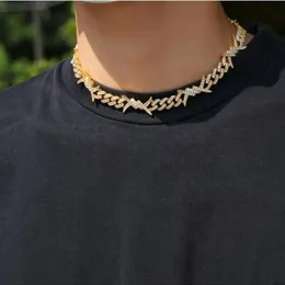 New style thorns diamond Neckalce Hip-hop wire chain Necklace diamante Chains high quality fashion rock and rap neckalce jewelerys190f