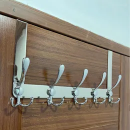 Hooks Stainless Steel Over Door Hanger Clothes Organizer Heavy Duty Portable Racks For Bathroom Bedroom Kitchen Holding