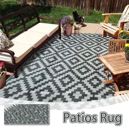 Carpets Non-slip Rug for Outdoor Patio Portable Woven Picnic Mat Easy Cleaning Reversible Carpet Multifunctional Floor Mat Home Decor 230928