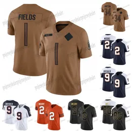 Bears 2023 Salute to Service Football Jerseys Chicago Justin Fields DJ Moore Jaquan Brisker Chase Claypool Darnell Wright Mooney Cole Kmet Tremaine Edmunds Jackso