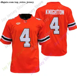 2020 Ny NCAA Miami Hurricanes Jerseys 4 Jaylan Knighton College Football Jersey Size Youth Adult Orange