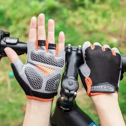 Rowerowe rękawiczki Mężczyźni rower na pół palca siłownia Kobiety Mitten Oddychający przeciwpoślizg MTB Rower Glove Fitness Sport Training 231005